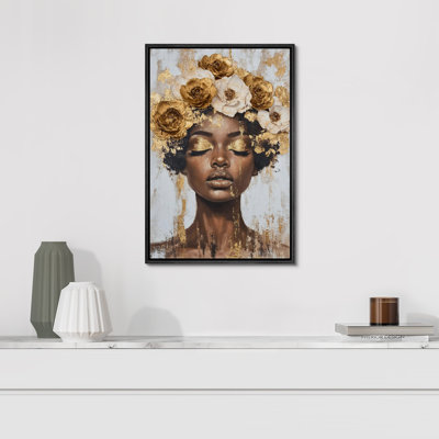 Elegance Gold Floral Garland Brown