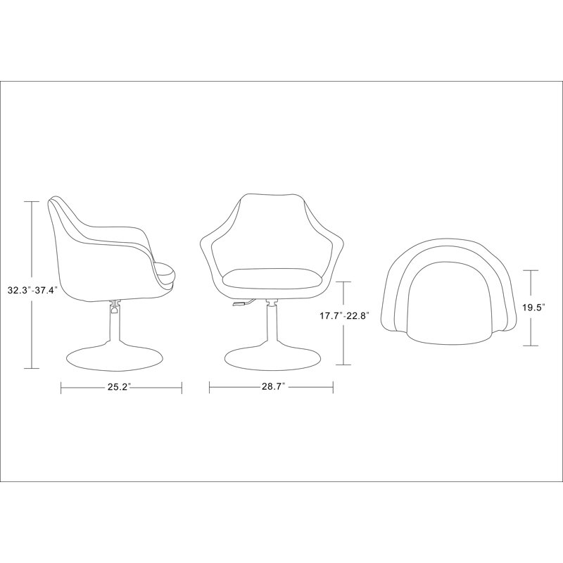 22.8'' H Linen Upholstered Armchair