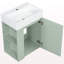 Meuble-lavabo de 20 po avec lavabo en céramique, porte à motif de losanges, poignées dorées et tablettes de rangement latérales - petit cabinet moderne avec barre à serviettes, fabrication en panneau de fibres à densité moyenne, assemblage requis-530163834