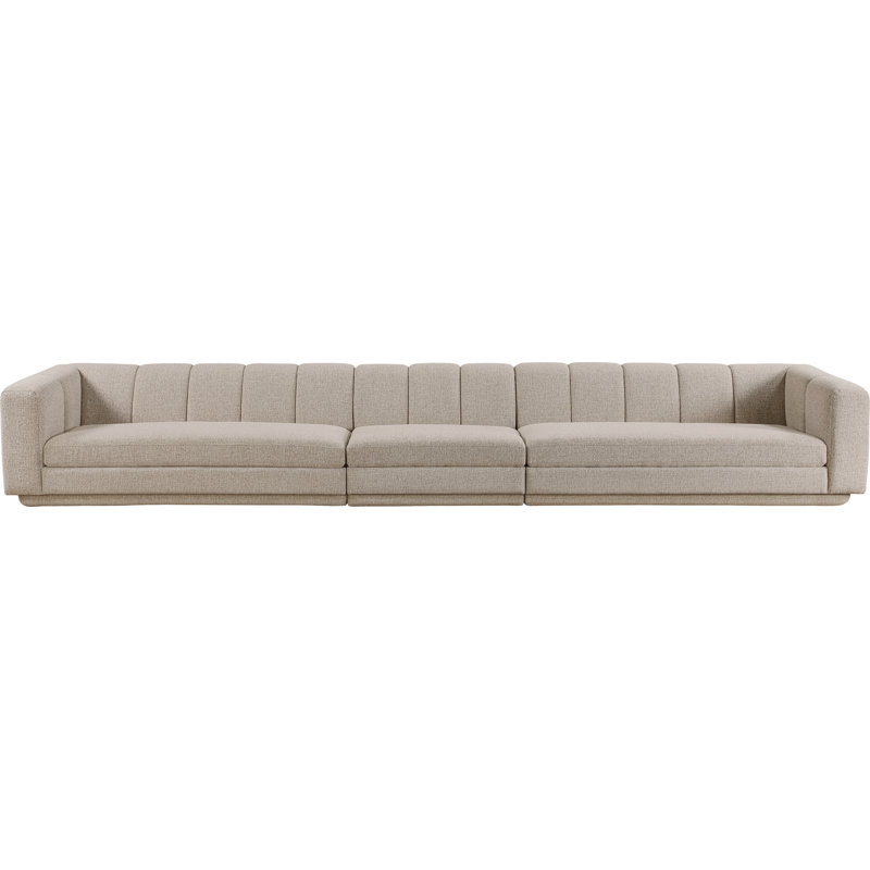 Tissu Chiquita rembourré 3 pièces Canapé modulaire, Beige