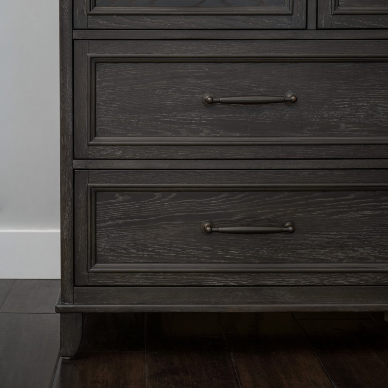 Ensemble de chambre à coucher avec lit-bateau Hammie, 5 pièces, gris, Très grand