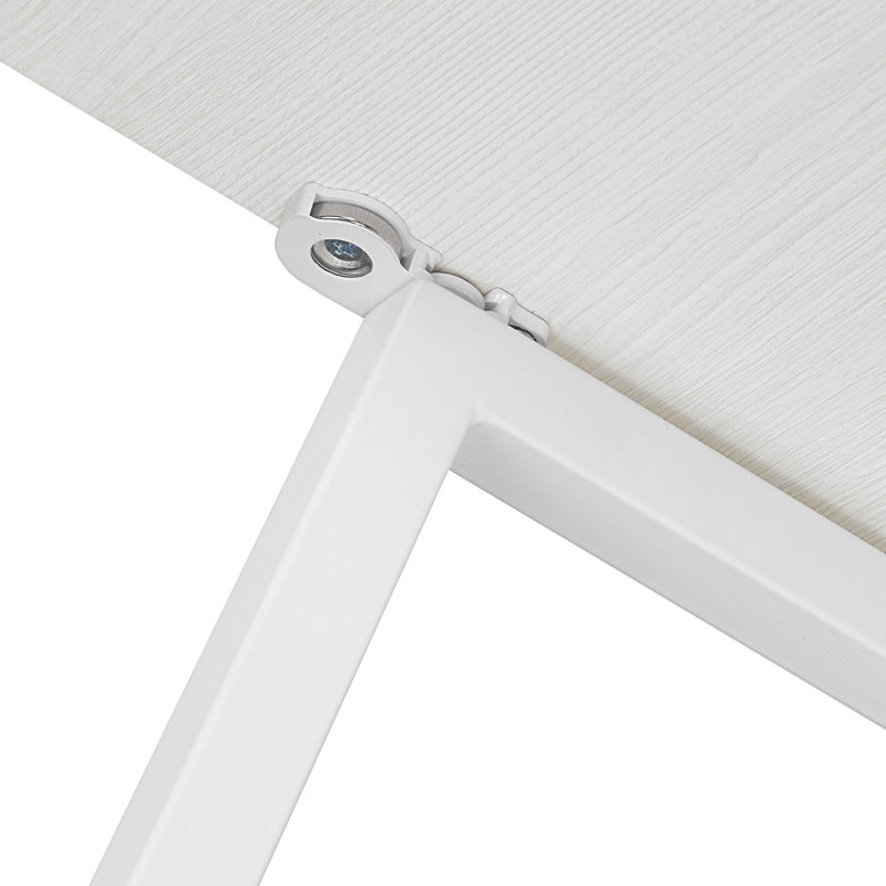 Slas Metal Base Writing Desk, White/White