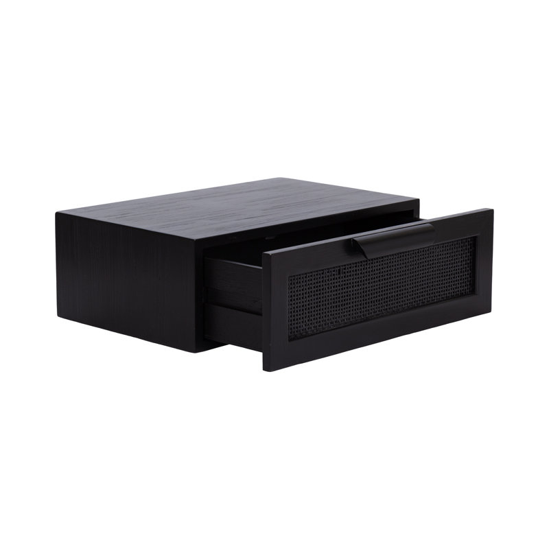 Ori Rattan Floating Side Table, Black