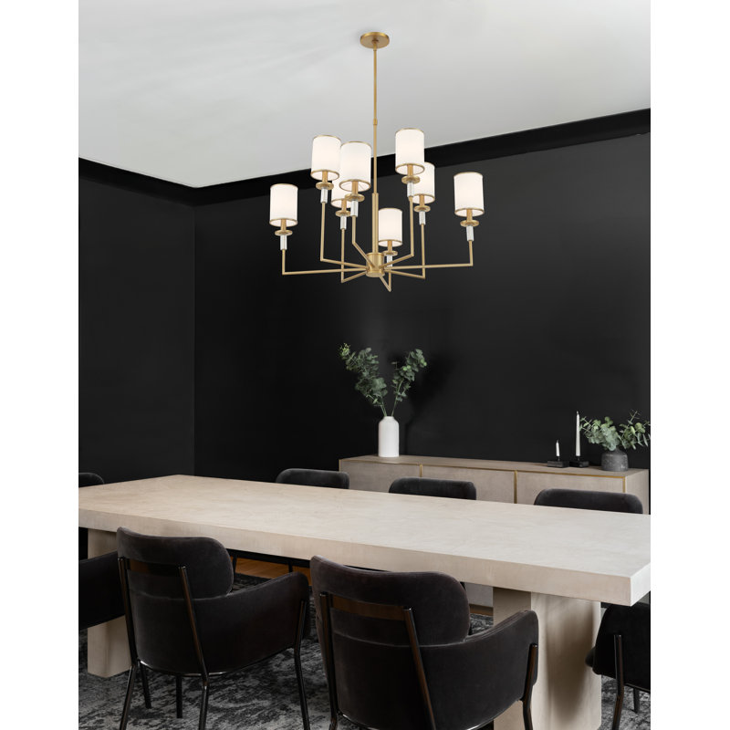 Lustre vibrant 8 lumières Jollain, Doré