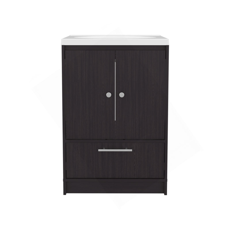 Bathroom Vanity With Two Doors, Two Drawers Madison, Black, Black