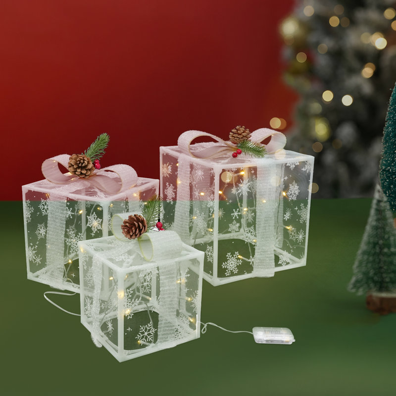 Ensemble 3 pièces de boîtes-cadeaux lumineuses