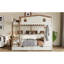 Lit superposé grand sur grand avec tiroirs et tablettes de rangement, lits superposés en bois massif avec crochets, aucun sommier nécessaire-1699327633