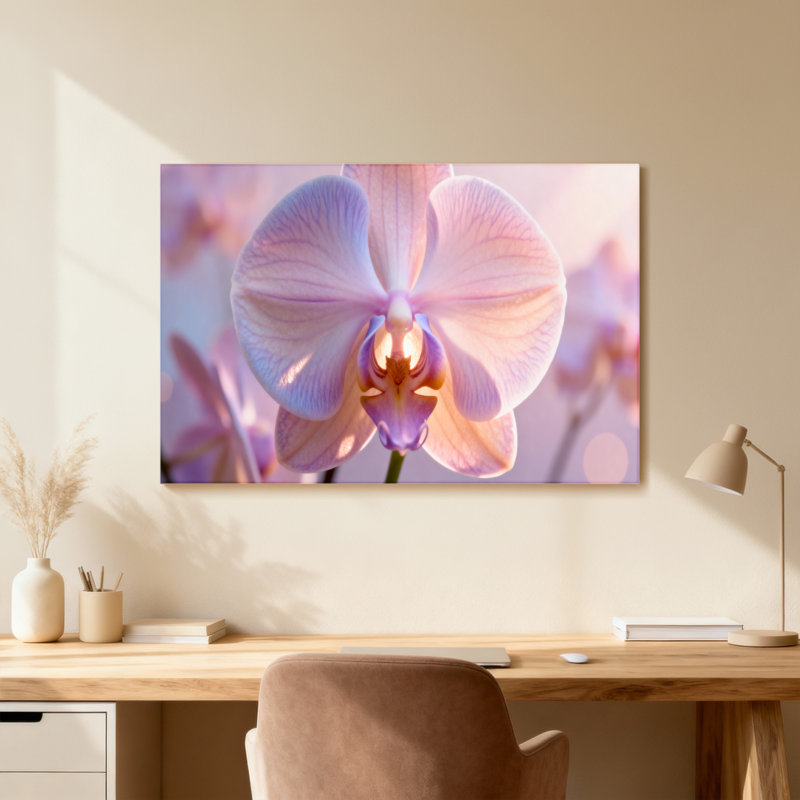 Plantes et fleurs orchidées mauves pétales mauves, H 20 po x l 30 po, Toile tendue, Ne s’applique pas