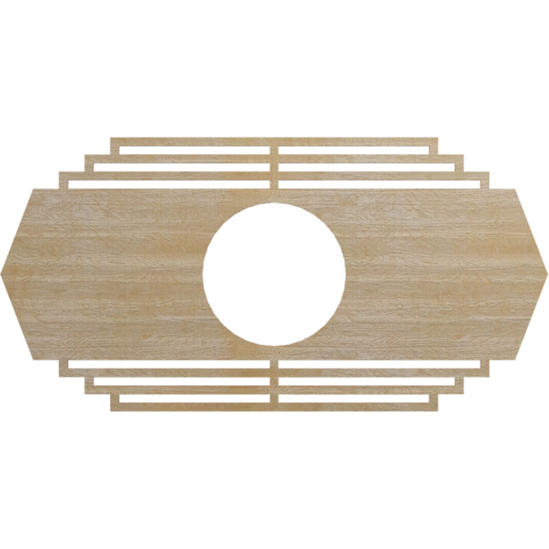 Médaillon de plafond en bois Chrysler, Bouleau, H 20 po x l 40 po x P 0,38 po