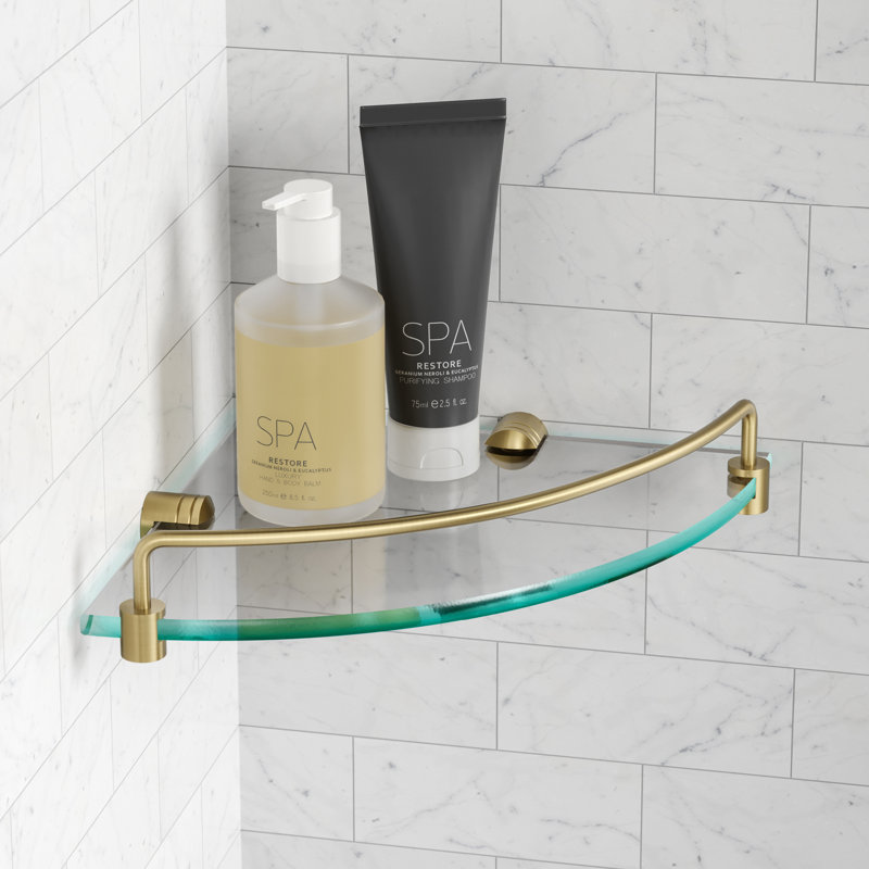 Elie Triangle Metal Corner Shelf, Gold