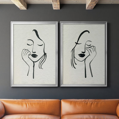 Day Dreamer I - Ensemble de 2 reproductions d'art sur toile encadrées
