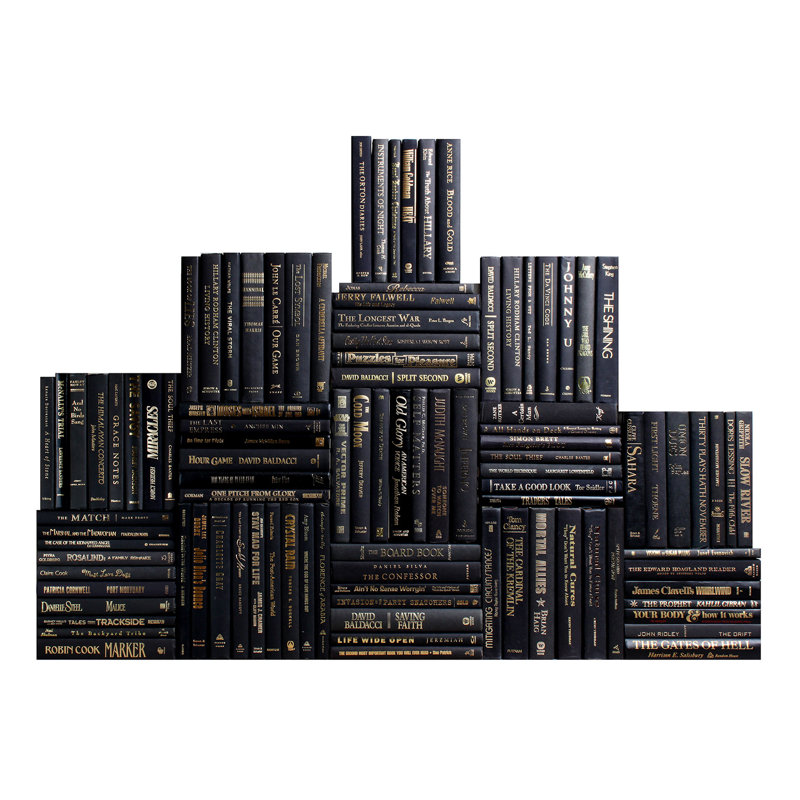 Modern Black & Gold Book Wall, 100