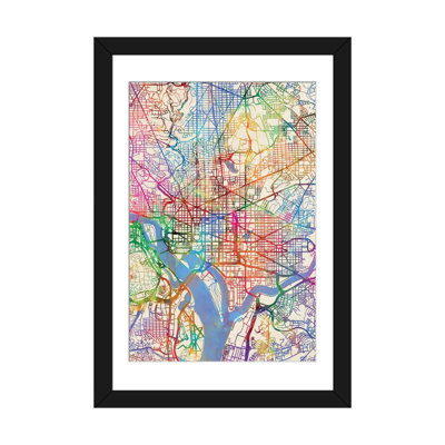 «Urban Rainbow Street Map Series», Washington, D.C., États-Unis, impression sur toile tendue