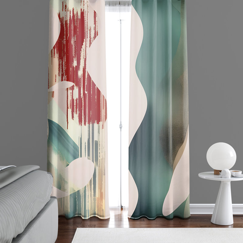 Paire de rideaux semi-transparents en polyester Mehvec, L 40 po x L 61 po