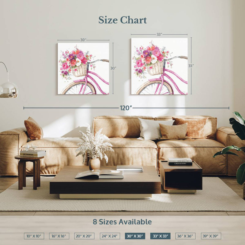 Harnek visiblement rose, H 30 po x l 30 po