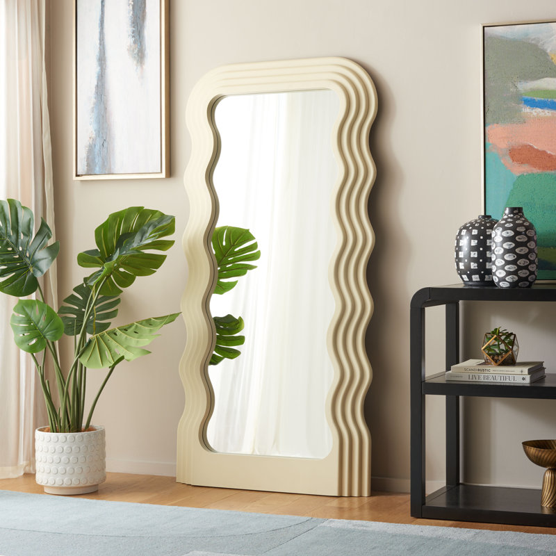 Ranstead Wavy Floor Mirror, White