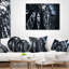 Art abstrait 3D noir atomique - coussin imprimé abstrait-29367553-29367549