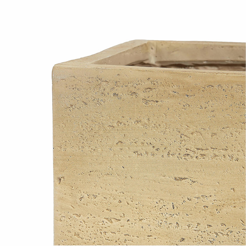 Handmade Rectangle Planter Box, 10" H x 24" W x 10" D, Beige