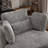 50" W Oversized Upholstered Swivel Barrel Chair With Ottoman-174734977