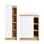 Ensemble de meuble-lavabo 24 po avec lavabo et armoire de salle de bain haute de 16 po, ensemble de meuble-lavabo en contreplaqué de chêne clair avec lavabo en céramique à bord mince, panneaux de porte interchangeables noir et blanc, solution de rangement moderne