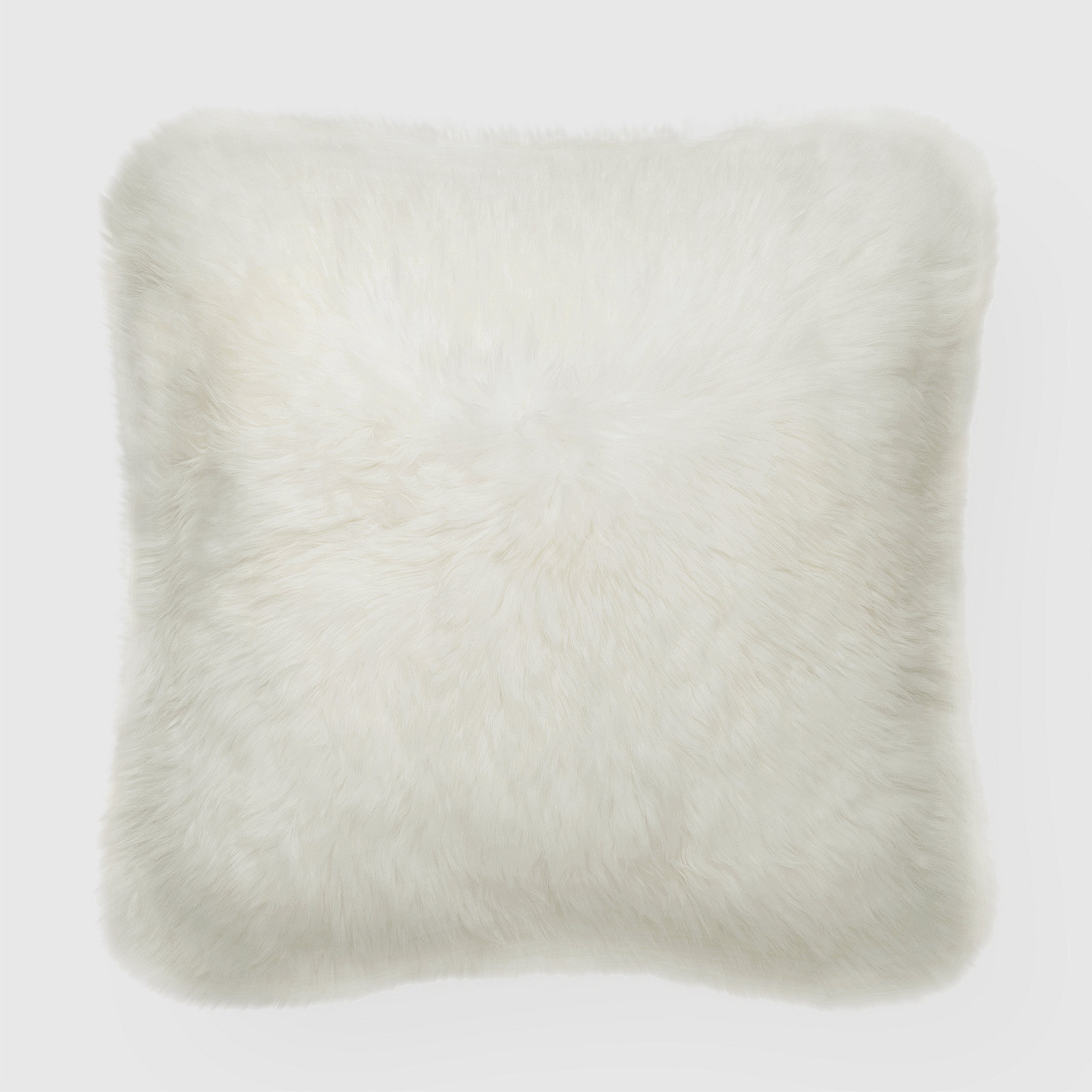 Fieldman Leather Throw Pillow, Natural Ivory