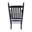Chaise berçante de véranda en bois massif - finition noire, siège et accoudoirs généreux, dossier à lattes stable, facile à assembler, fabrication de chaise de soutien de poids de 250 lb, confortable, robuste, facile à installer