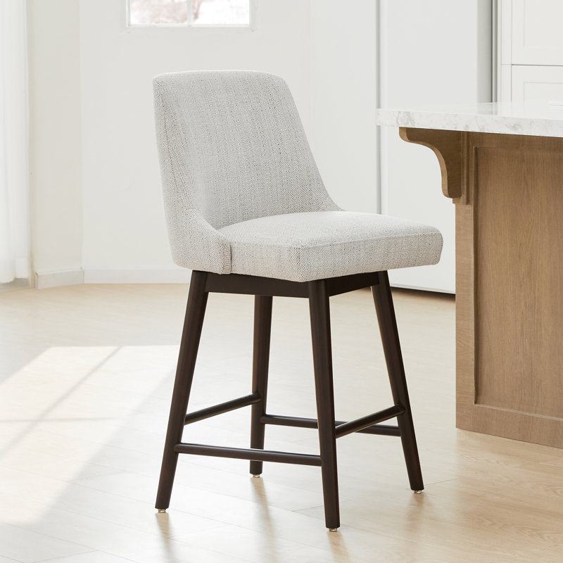 Tabouret de comptoir pivotant 26 po Luong, Ivoire tressé