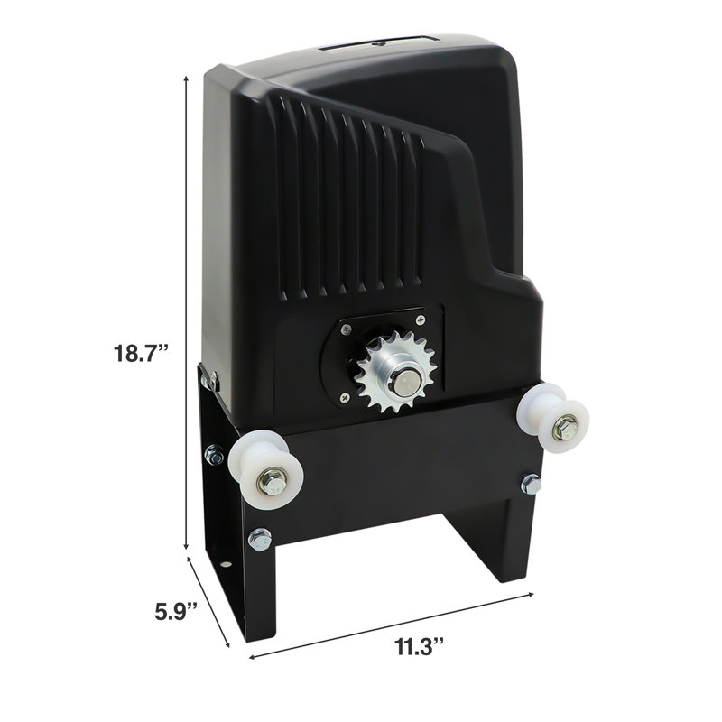ALEKO Black Chain-Driven Sliding Gate Opener Kit with Remotes