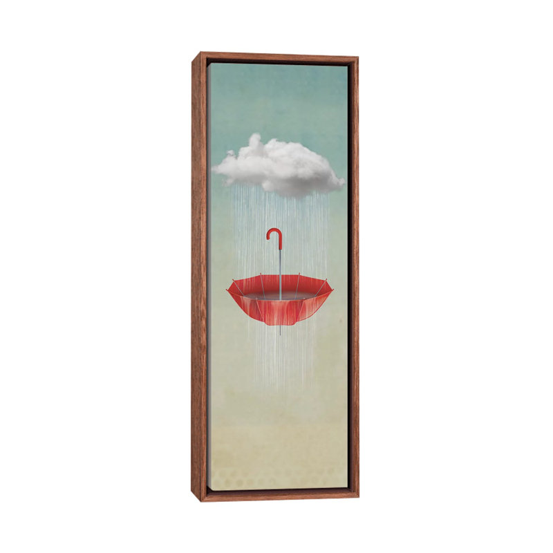 The Umbrella Runneth Over I by Vin Zzep - Panoramic Print on Canvas, Classic Brown Wood Framed, 30.48 cm H x 91.44 cm W