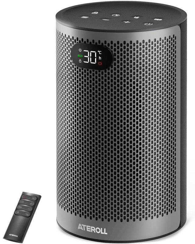 5118 Btu Electric space heater, PTC ceramic heater with remote control, 2 heat settings and ECO mode