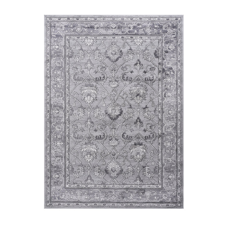 Tapis tissé et teinté gris 5X7