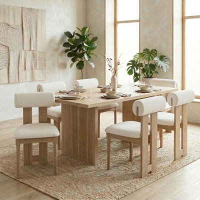 Abentego Solid Wood Fabric Dining Chair 