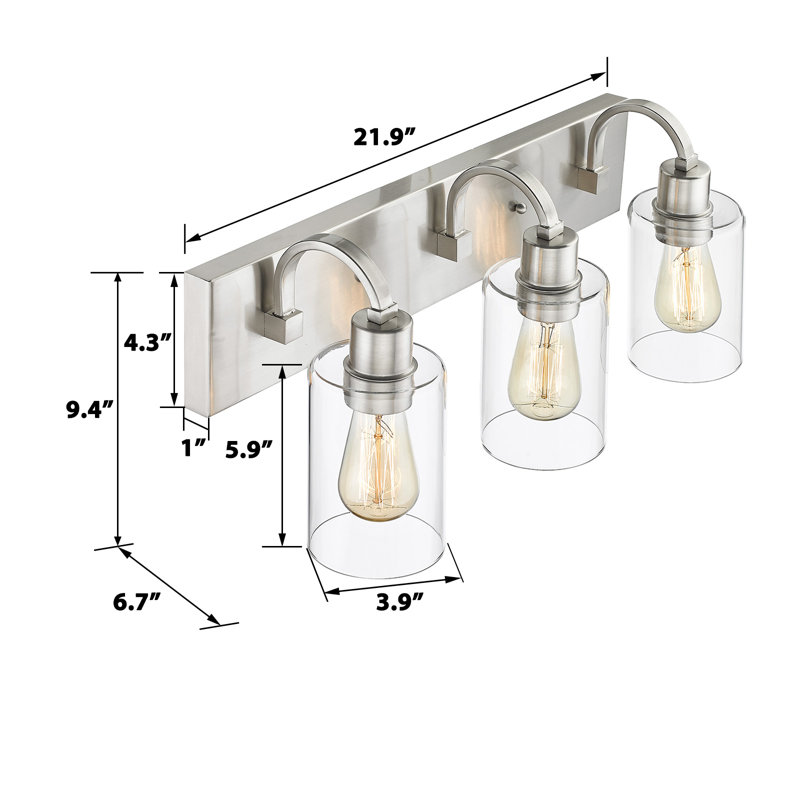 Éclairage pour meuble-lavabo Sornson, Nickel brossé, 3