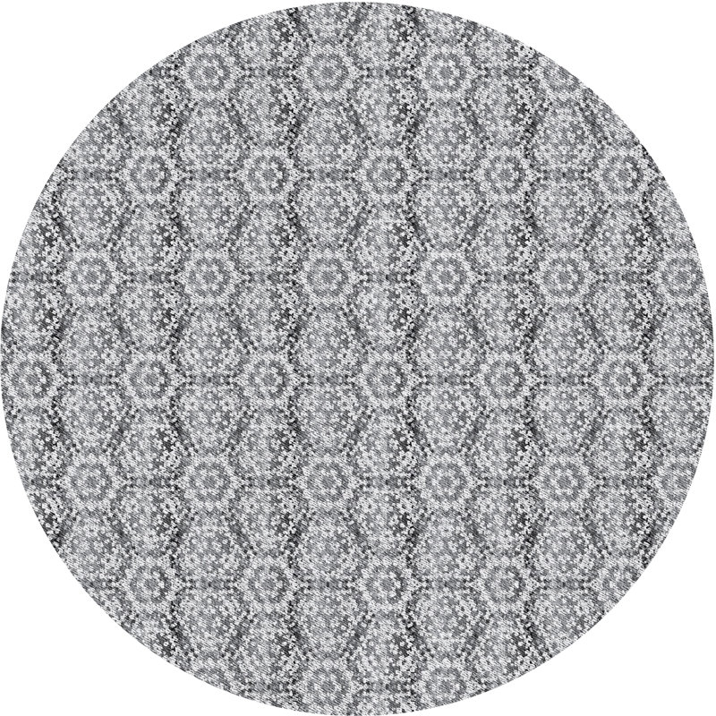Tapis bleu / gris Power Loom, Rond 7 pi