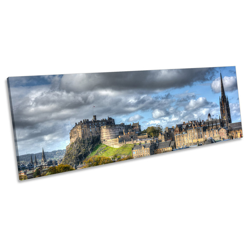Edinburgh Castle Skyline - Wrapped Canvas Panoramic Art Prints, 30.48cm H x 91.44cm W