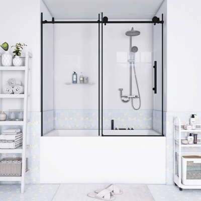 Frameless Stainless Steel Sliding Bathtub Door