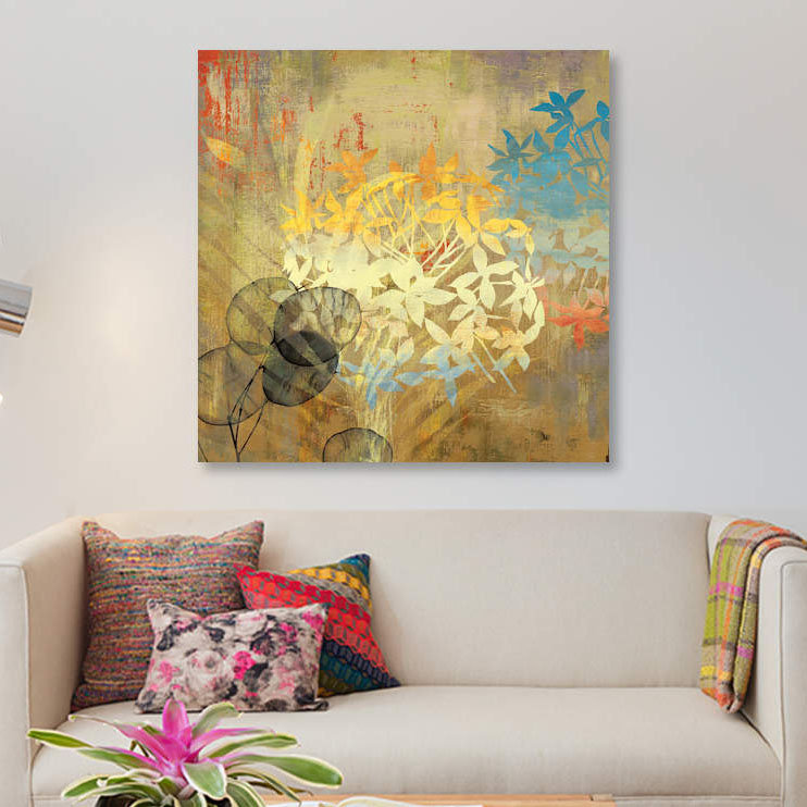 « wildflowers », impression sur toile, H 48 po x l 48 po x P 1,5 po, Toile tendue, Pas de tapis