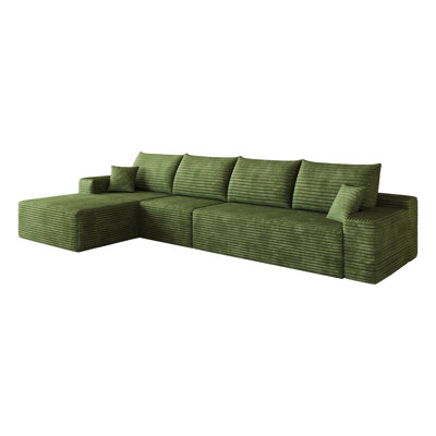 Compression Cloud Sectionals, 135 In Corduroy Modern L Shape Sofa For Home