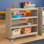 Chariot de rangement en bois de classe commerciale Bright Bright de 4 niveaux avec roulettes verrouillables