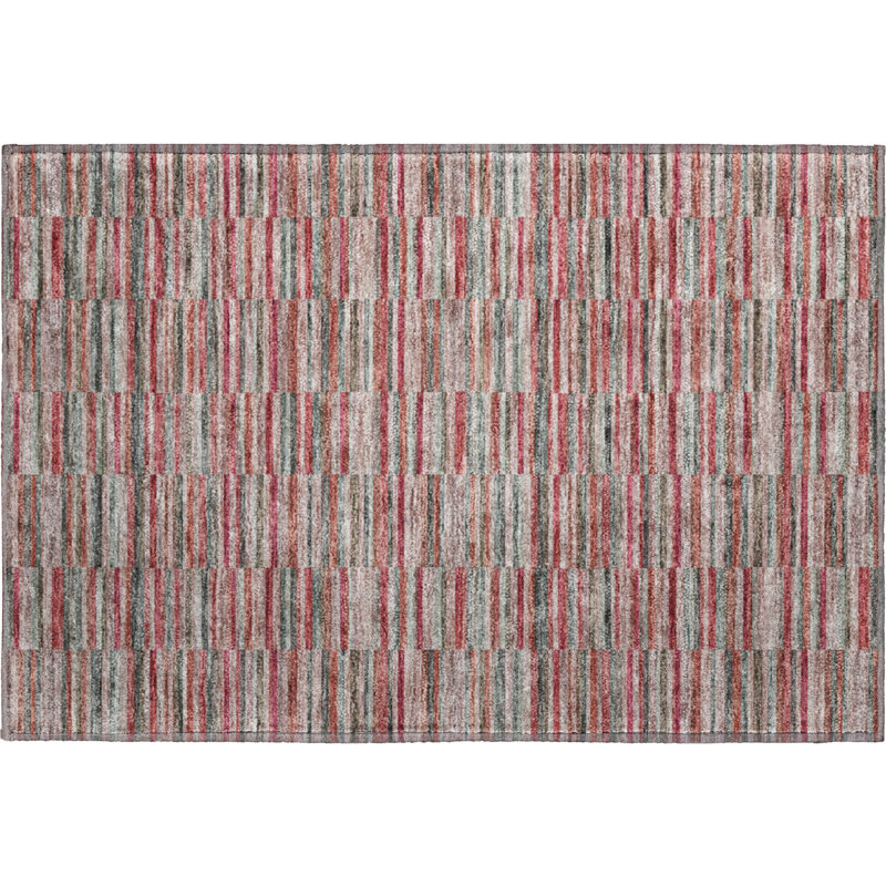 Premium Machine Washable Prisco Red Rug, Rectangle 1'8" x 2'6"