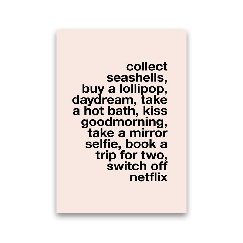 Collect Seashells - Print on Canvas, No Frame, 30cm H x 21cm W x 1cm D