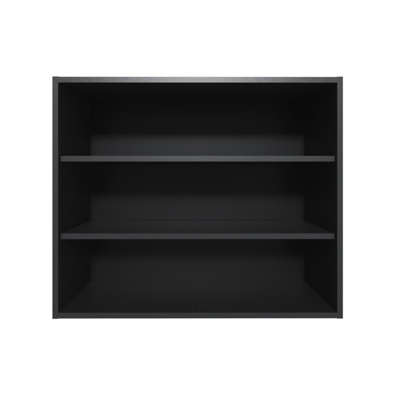 Armoire murale noire à 3 tablettes ouvertes de 36 po x 30 po, pour tous les espaces, spacieuse, moderne, facile à assembler, chambre à coucher, bureau, salon, garage, haut