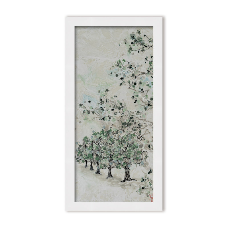 Nature Inspired "Budding Spring" Canvas Wall Art By , 16" H x 8" W x 1.125" D, Black, Framed Print