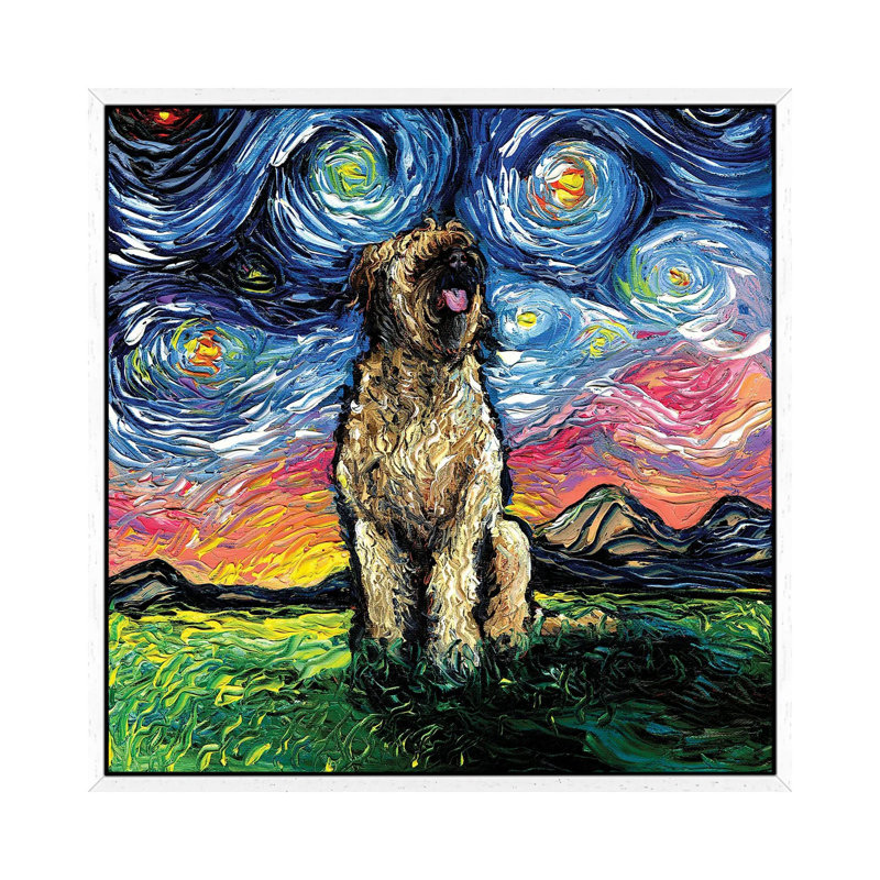 Briard Night by Aja Trier - Gallery-Wrapped Canvas Giclée on Canvas, 66.04 cm H x 66.04 cm W, White Framed