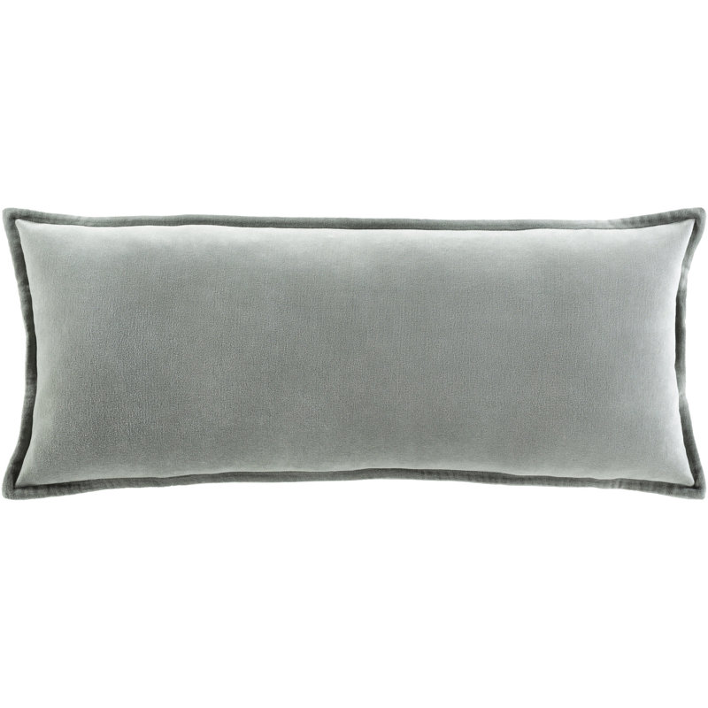 Housse et insert de coussin rectangulaire en coton Norwin, Sage, Polyester, H 12 po x l 30 po