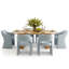 Ensemble de table de salle à manger pour 6 personnes avec table ovale et 6 fauteuils rembourrés en tissu-132840119