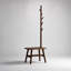 Tabouret à chaussures en bois massif naturel avec porte-chaussures, banc de rangement moderne du milieu du siècle pour entrée et salon