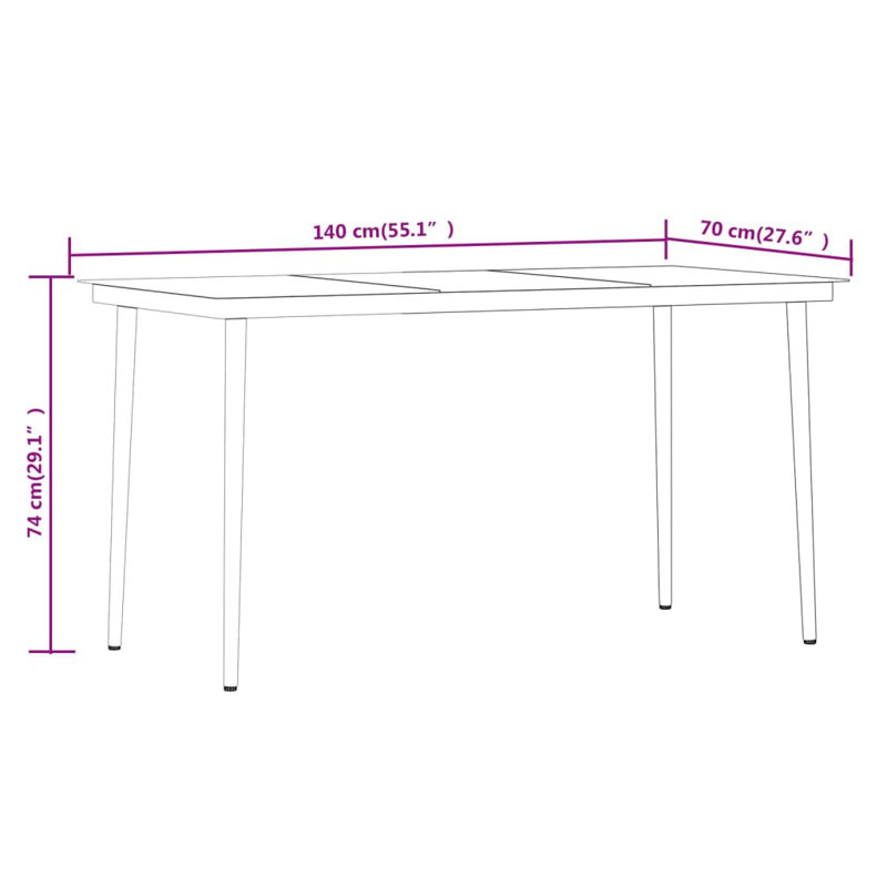 Garden Dining Set Black