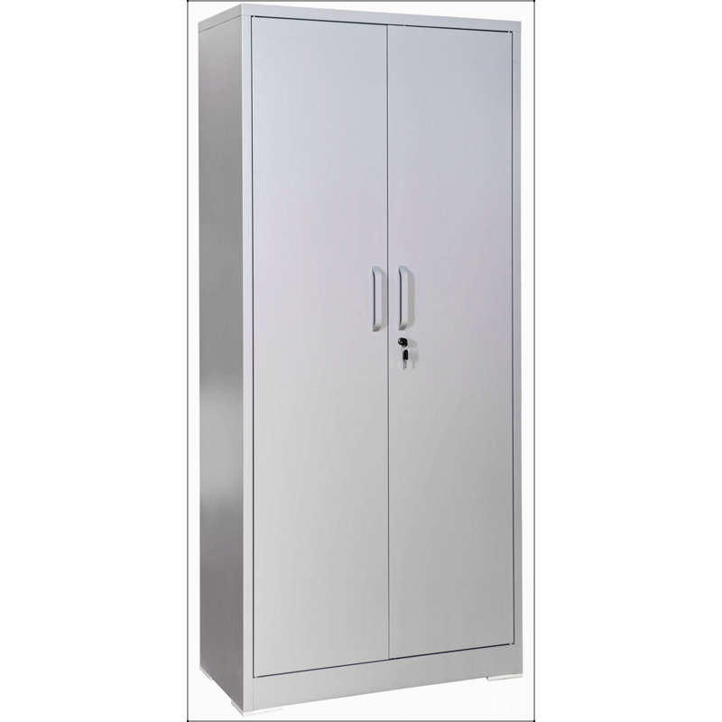 Heavy-Duty Metal Storage Cabinet with Locking Doors and Adjustable Shelves, Perfect for Organized Spaces in Garages, Offices, and Warehouses