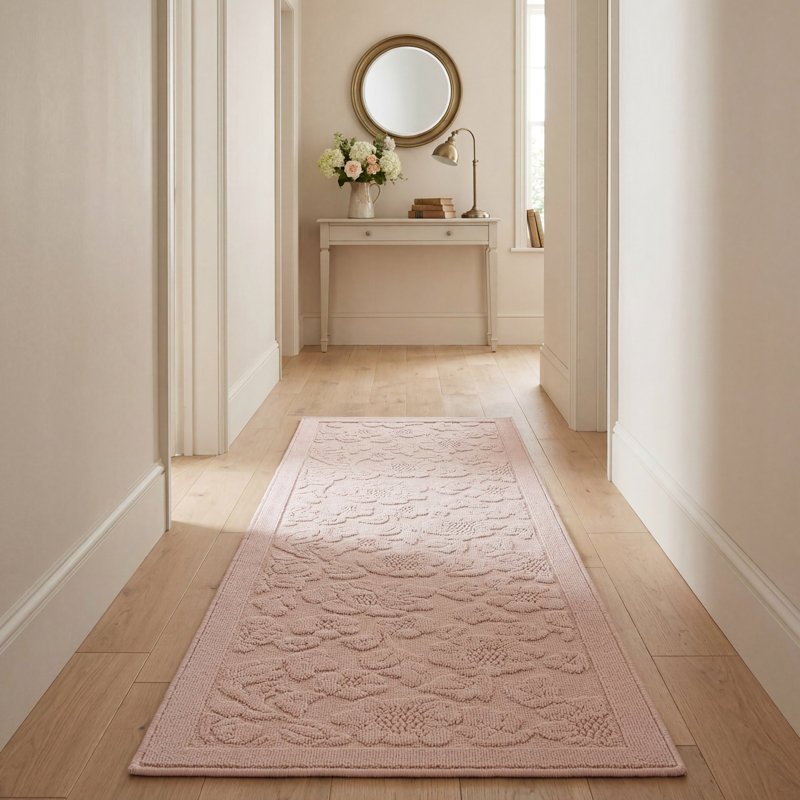 Laura Ashley Rosemoor Hi-Low Tufted Rugs, Runner 2' x 6', Pink